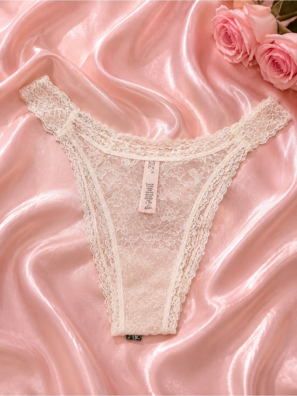 Victoria’s Secret Lace Brazilian Slip Panty/off white